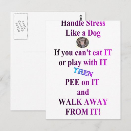 CARTE POSTALE STRESS (Devant / Derrière)