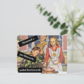 Carte Postale Stress est Desserts orthographié à l'envers (Debout devant)