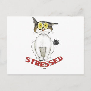 Carte Postale Stress Out Chat Lucy