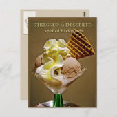Carte Postale STRESSED est DESSERTS orthographié à l'envers - Ca (Devant / Derrière)