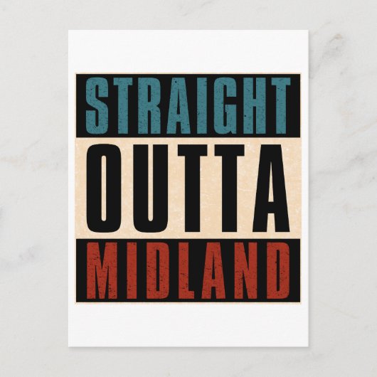 Carte Postale Stright Outta Midland Texas TX (Devant)