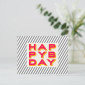 Carte Postale Striped Happy Anniversaire (Debout devant)