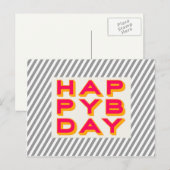 Carte Postale Striped Happy Anniversaire (Devant / Derrière)