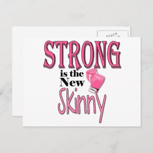Carte Postale STRONG est la nouvelle Skinny! Avec Gants En Boxe (Devant / Derrière)