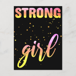 Carte Postale Strong Girl Pastel Star