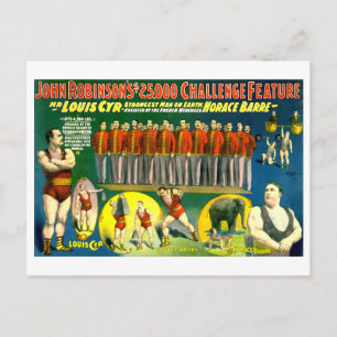 Carte Postale Strong Men Circus Show Poster Vintage 1898