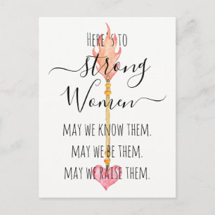 Carte Postale Strong Women Inspirational Watercolor Arrow Quote