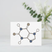 Carte Postale structure moléculaire de la caféine (Debout devant)