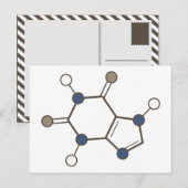 Carte Postale structure moléculaire de la caféine (Devant / Derrière)