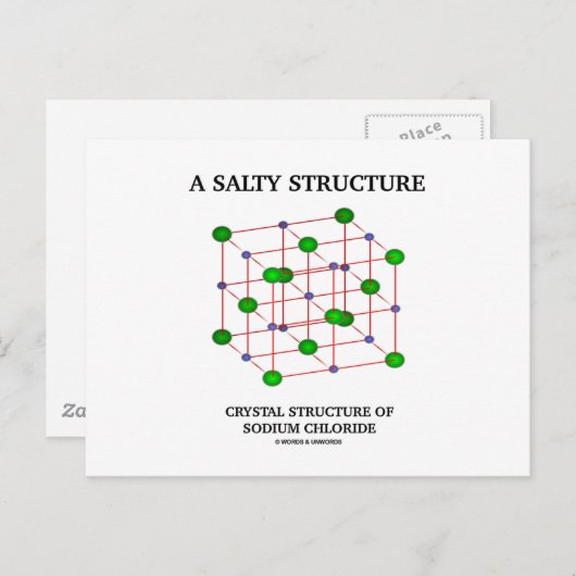 Carte Postale Structure salée Structure cristalline Chlorure de (Devant / Derrière)