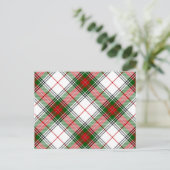 Carte Postale Stuart / Stewart tartan blanc rouge vert plaid (Debout devant)