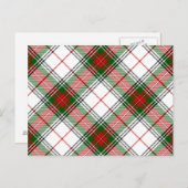 Carte Postale Stuart / Stewart tartan blanc rouge vert plaid (Devant / Derrière)