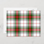 Carte Postale Stuart / Stewart tartan blanc rouge vert plaid (Devant / Derrière)