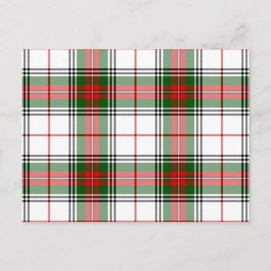 Carte Postale Stuart / Stewart tartan blanc rouge vert plaid (Devant)