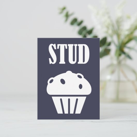 Carte Postale STUD Muffin Manly Tough Guy Funny Cadeau Bon regar (Debout devant)