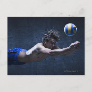 Carte Postale Studio photo du joueur de volley-ball jouant 2