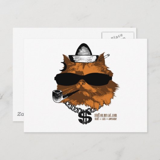 Carte Postale Stuff sur mon chat - 2 kewl (Devant / Derrière)