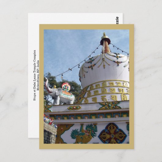 Carte Postale Stupa Dalai Lama Temple Dharamsala Inde (Devant / Derrière)