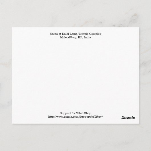 Carte Postale Stupa Dalai Lama Temple Dharamsala Inde (Dos)