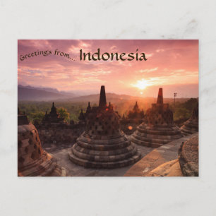 Carte Postale Stupas en forme de cloche à Borobudur Indonésie