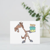 Carte Postale stupide cheval d'anniversaire avec dessin animé de (Debout devant)