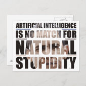 Carte Postale Stupidité naturelle (Devant / Derrière)