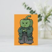 Carte Postale Sturdy Green Bell Pepper Samurai Bodyguard  (Debout devant)