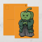 Carte Postale Sturdy Green Bell Pepper Samurai Bodyguard  (Devant / Derrière)