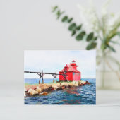 Carte Postale Sturgeon Bay, Wisconsin Phare Pierhead (Debout devant)