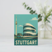 Carte Postale 🚗 STUTTGART — Architecture Moderne & Automobile (Debout devant)
