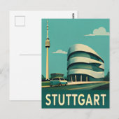 Carte Postale 🚗 STUTTGART — Architecture Moderne & Automobile (Devant / Derrière)