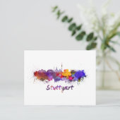 Carte Postale Stuttgart skyline in watercolor (Debout devant)