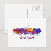 Carte Postale Stuttgart skyline in watercolor (Devant / Derrière)