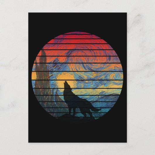 CARTE POSTALE STYLE ABSTRAIT HURLEMENT DE LOUP (Devant)