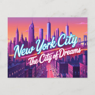 Carte Postale Style Anime New York City, USA