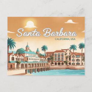 Carte Postale Style Anime Père Noël Barbara, Californie, États-U
