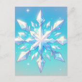 Carte Postale Style Anime Snowflake Art Elégant hiver (Devant)