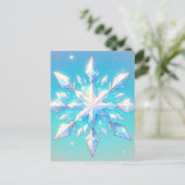 Carte Postale Style Anime Snowflake Art Elégant hiver (Debout devant)