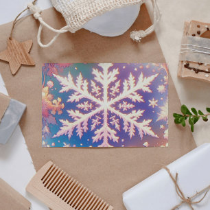 Carte Postale Style Anime Snowflake Art Elégant hiver