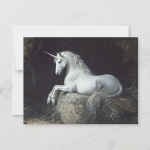 Carte Postale Style antique Peinture Unicorne