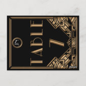 Carte Postale Style Art Déco Black Gold Tableau Numéro 7 (Dos)