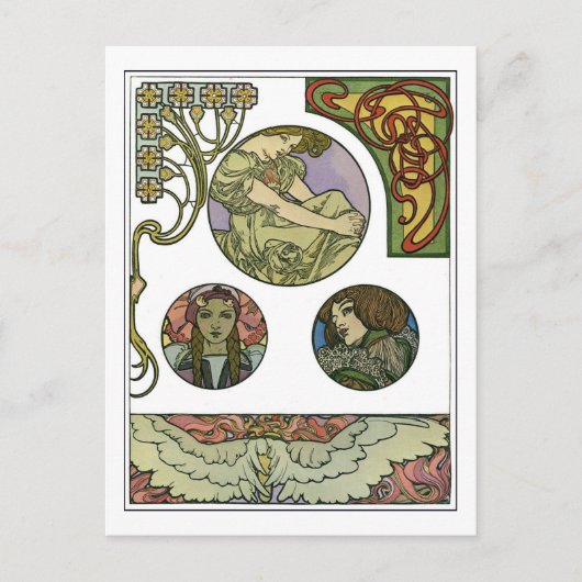Carte Postale Style Art Nouveau, Mucha (Devant)