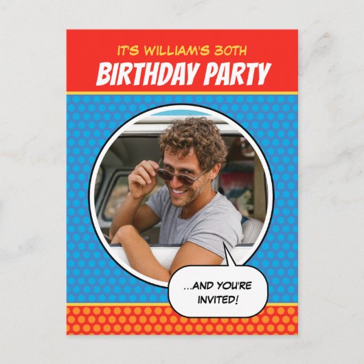 Carte Postale Style BD Fun de tout âge BBQ Bleu (Devant)