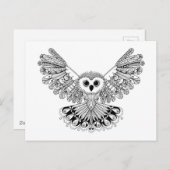Carte Postale Style Black Owl (Devant / Derrière)