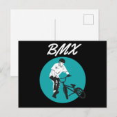 Carte Postale Style BMX rétro cool Biker (Devant / Derrière)