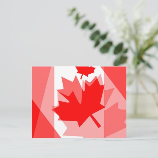 Carte Postale Style canadien Feuille d'érable rouge en couches C (Debout devant)