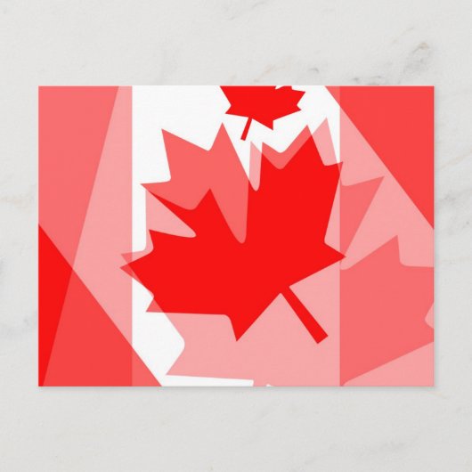 Carte Postale Style canadien Feuille d'érable rouge en couches C (Devant)