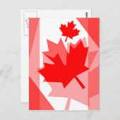 Carte Postale Style canadien Feuille d'érable rouge en couches C (Devant / Derrière)
