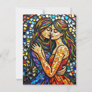 Carte Postale Style Carrelage Mosaïque Art Art Romantique Embras