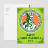 Carte Postale Style celtique vintage St. Patricks salutation (Devant / Derrière)